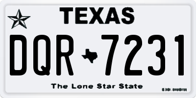 TX license plate DQR7231