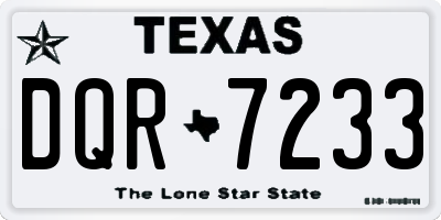 TX license plate DQR7233