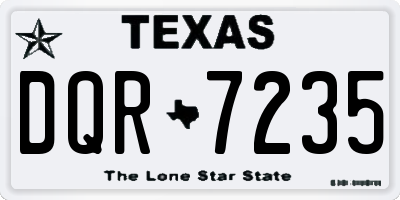 TX license plate DQR7235