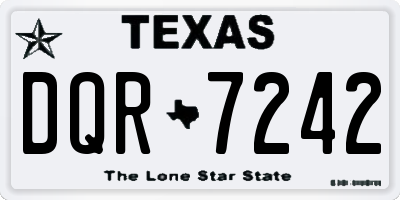 TX license plate DQR7242