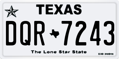 TX license plate DQR7243