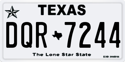 TX license plate DQR7244