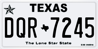 TX license plate DQR7245