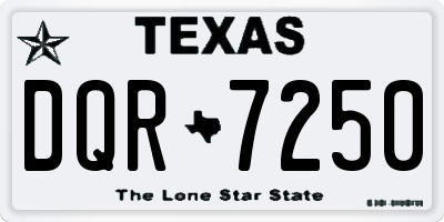 TX license plate DQR7250