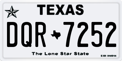 TX license plate DQR7252