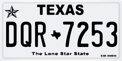 TX license plate DQR7253