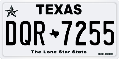 TX license plate DQR7255