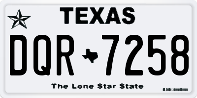 TX license plate DQR7258