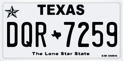 TX license plate DQR7259