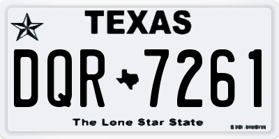 TX license plate DQR7261