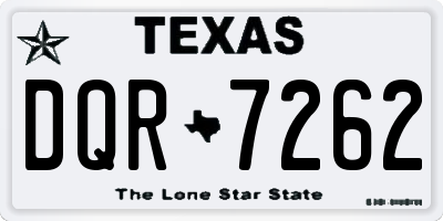 TX license plate DQR7262