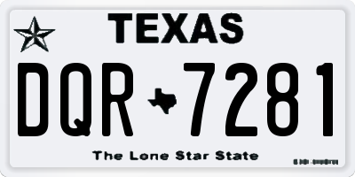 TX license plate DQR7281