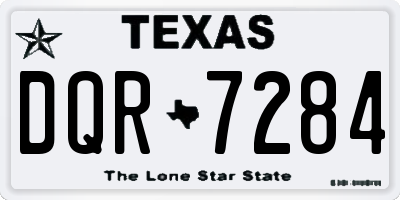 TX license plate DQR7284