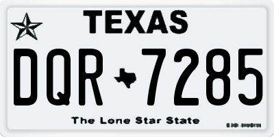 TX license plate DQR7285