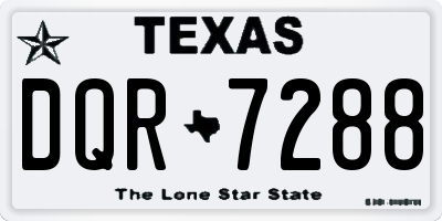 TX license plate DQR7288
