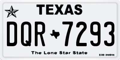 TX license plate DQR7293