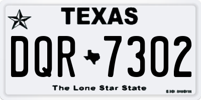 TX license plate DQR7302