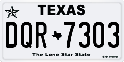 TX license plate DQR7303