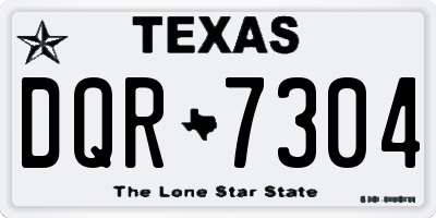 TX license plate DQR7304
