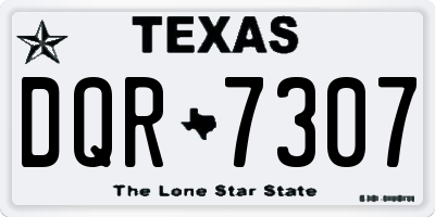 TX license plate DQR7307