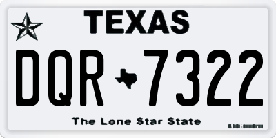 TX license plate DQR7322