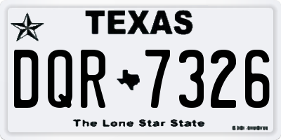 TX license plate DQR7326