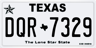 TX license plate DQR7329