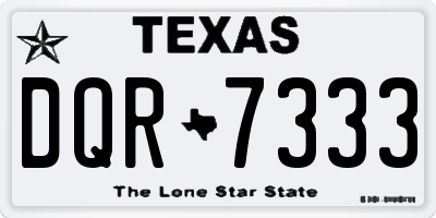 TX license plate DQR7333