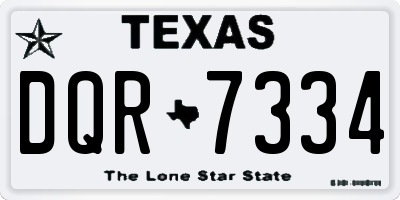 TX license plate DQR7334