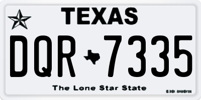 TX license plate DQR7335