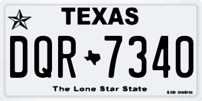TX license plate DQR7340