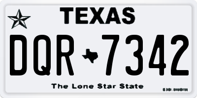 TX license plate DQR7342