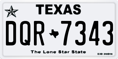 TX license plate DQR7343