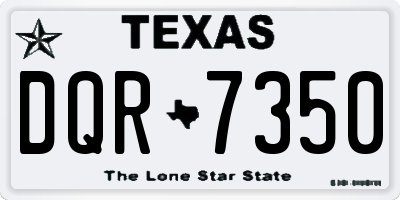 TX license plate DQR7350
