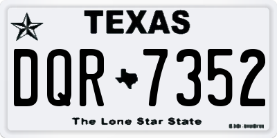 TX license plate DQR7352