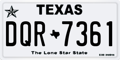 TX license plate DQR7361