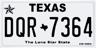 TX license plate DQR7364