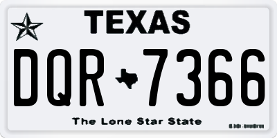 TX license plate DQR7366