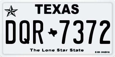 TX license plate DQR7372