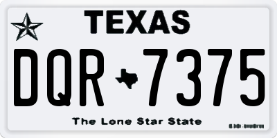 TX license plate DQR7375