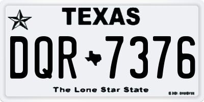 TX license plate DQR7376
