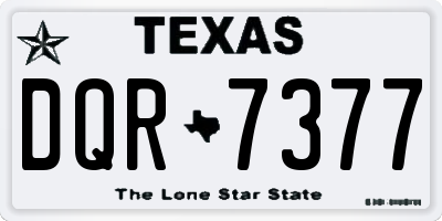 TX license plate DQR7377