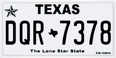TX license plate DQR7378