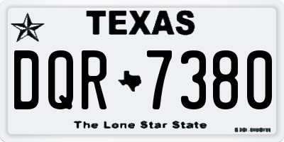 TX license plate DQR7380