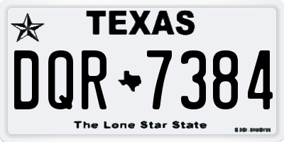 TX license plate DQR7384