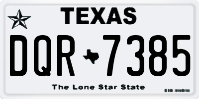 TX license plate DQR7385