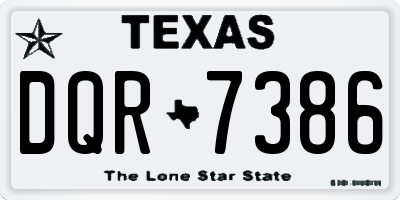 TX license plate DQR7386