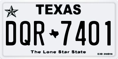 TX license plate DQR7401