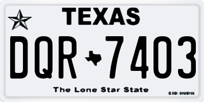 TX license plate DQR7403