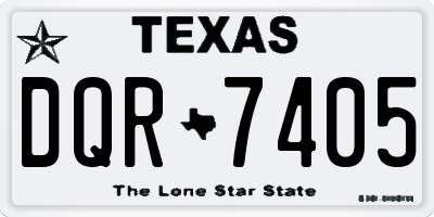TX license plate DQR7405
